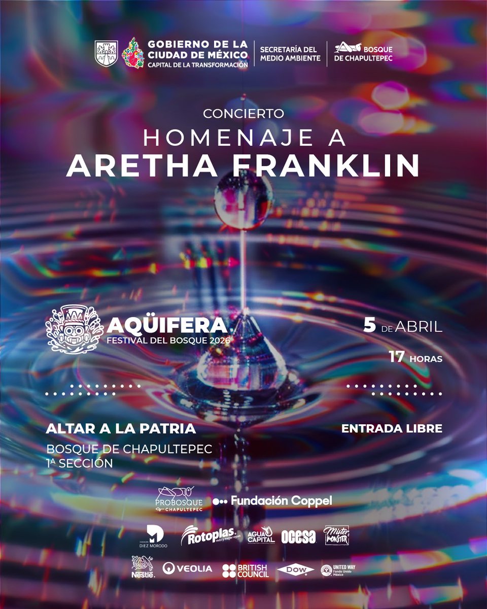 GobCDMX's tweet photo. Último día de activades en Aqüifera, #FestivalDelBosque 2026, no te pierdas las opciones que tenemos para ti, hay un concierto que seguramente te encantará. https://t.co/mmIGIX9lSA