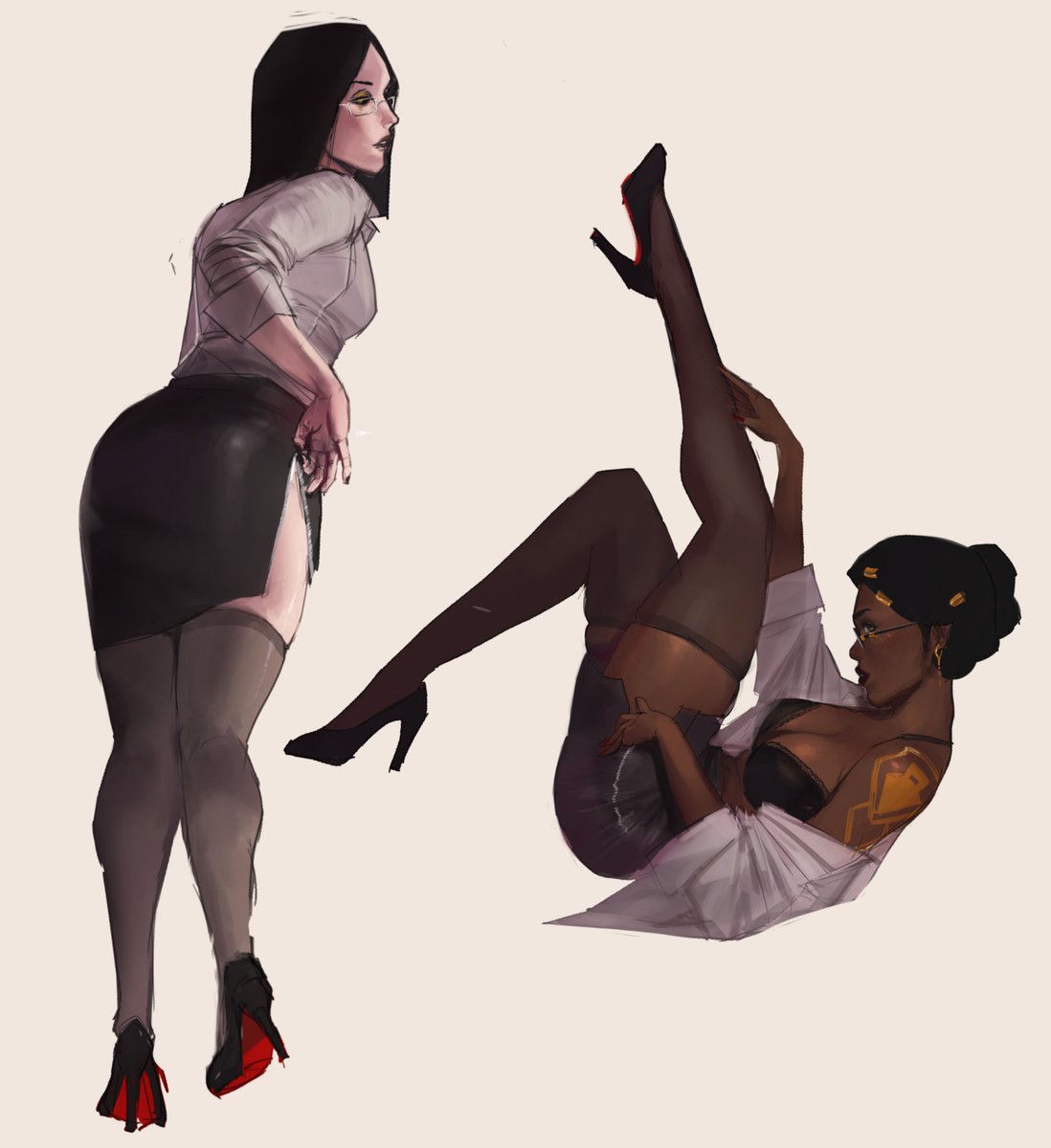 AOA miniskirt been ON REPEAT! office siren Leblanc and Mel Medarda 👠 #artoflegends