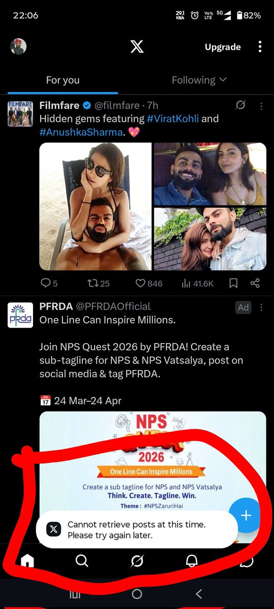 Subject: Unable to Load Posts on X (Twitter) App

Dear Support Team,

I am facing an issue on the X (Twitter) app where I am लगातार seeing the error message: “Cannot retrieve posts at this time. Please try again later.”

Due to this issue, I am unable to view posts <a href="/XCorpIndia/">X India</a>