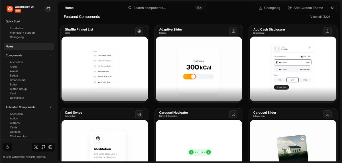 vanshdevx's tweet photo. If you have not started using "Watermelon UI" for premium UI components, 

then you might be missing something to make great UI. https://t.co/XjkSfmpnQe