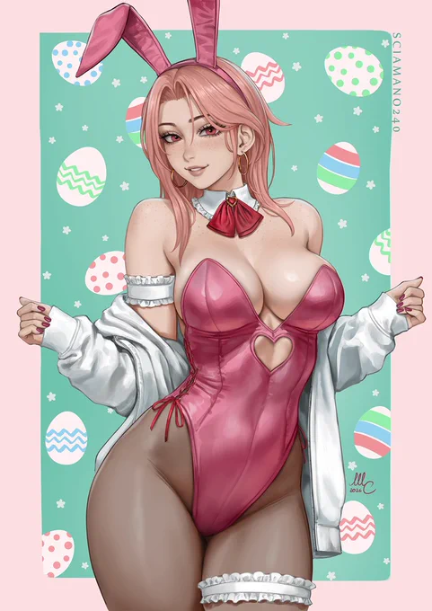 Happy Easter! Bunny Chloe, my OC.
