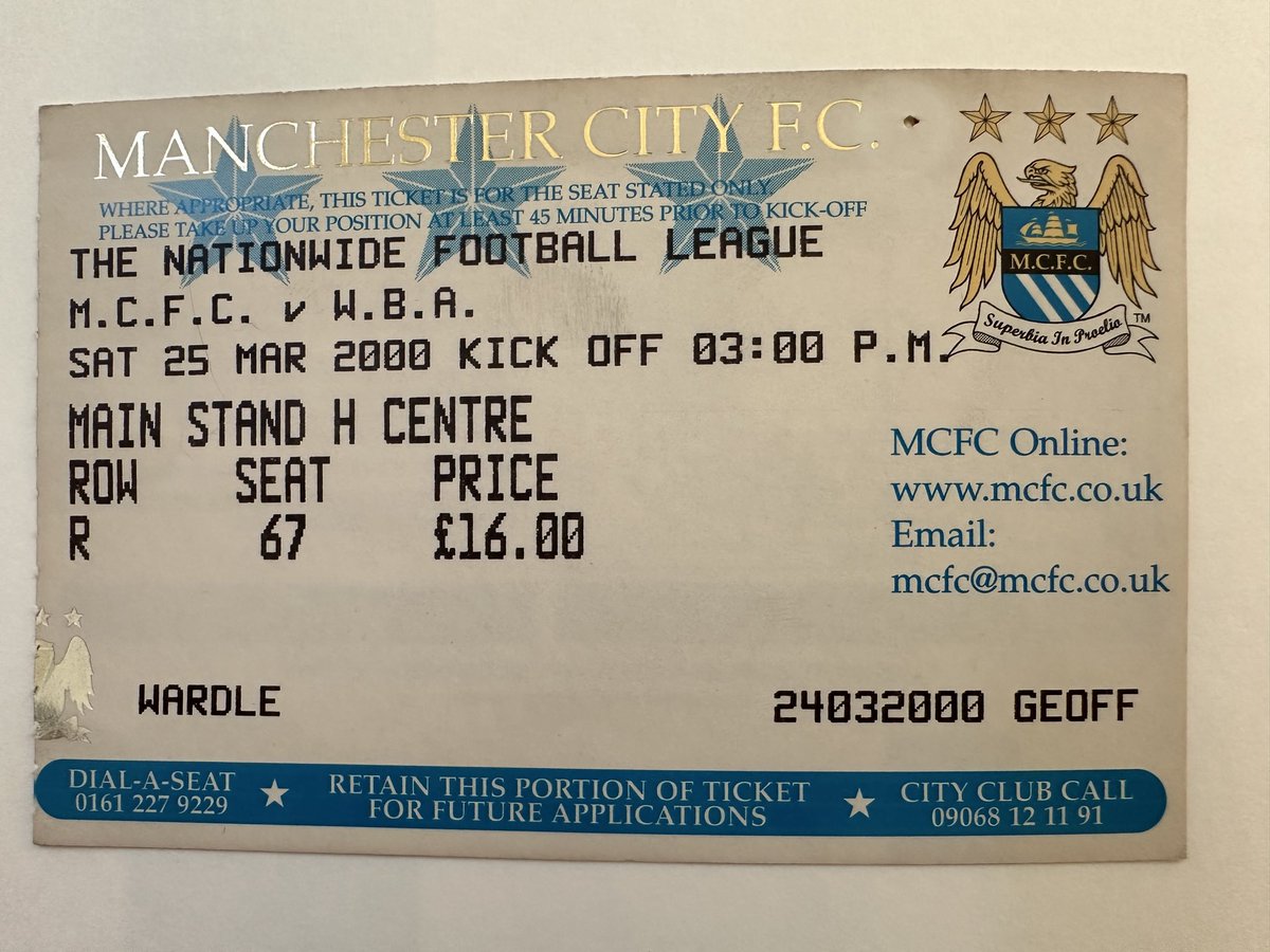 Carbone1899's tweet photo. @90sfootball ☝️While I was queueing, an old man gave me this ticket. Priceless ✨ https://t.co/VblbvcorV9