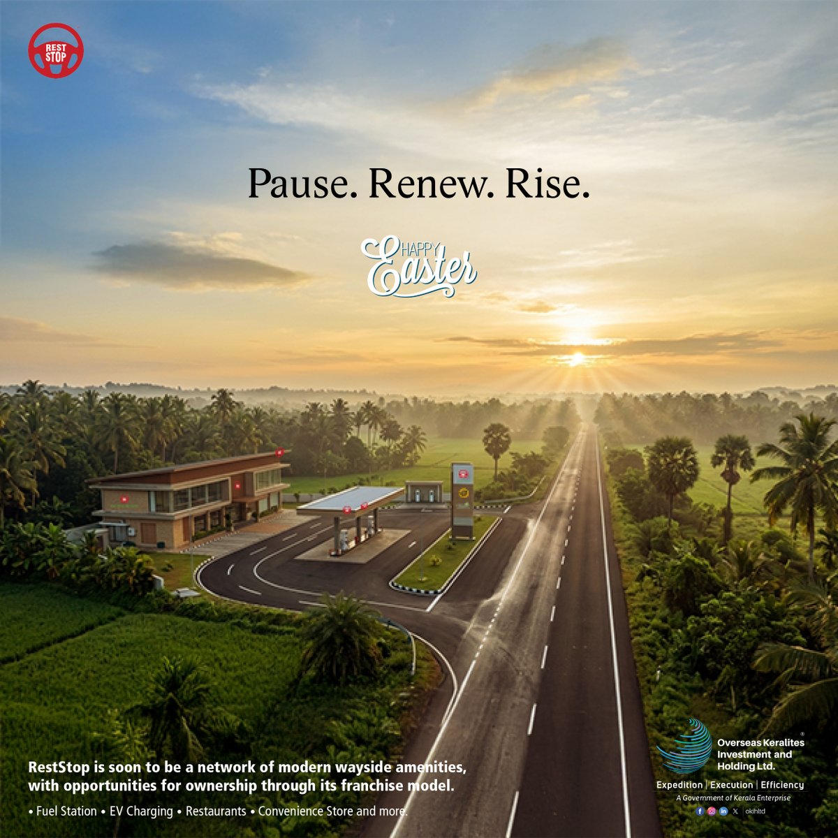 okihltd's tweet photo. Happy Easter!

#easter #rise #reststop #wayside #amenities #kerala https://t.co/1rtj3bBVvA