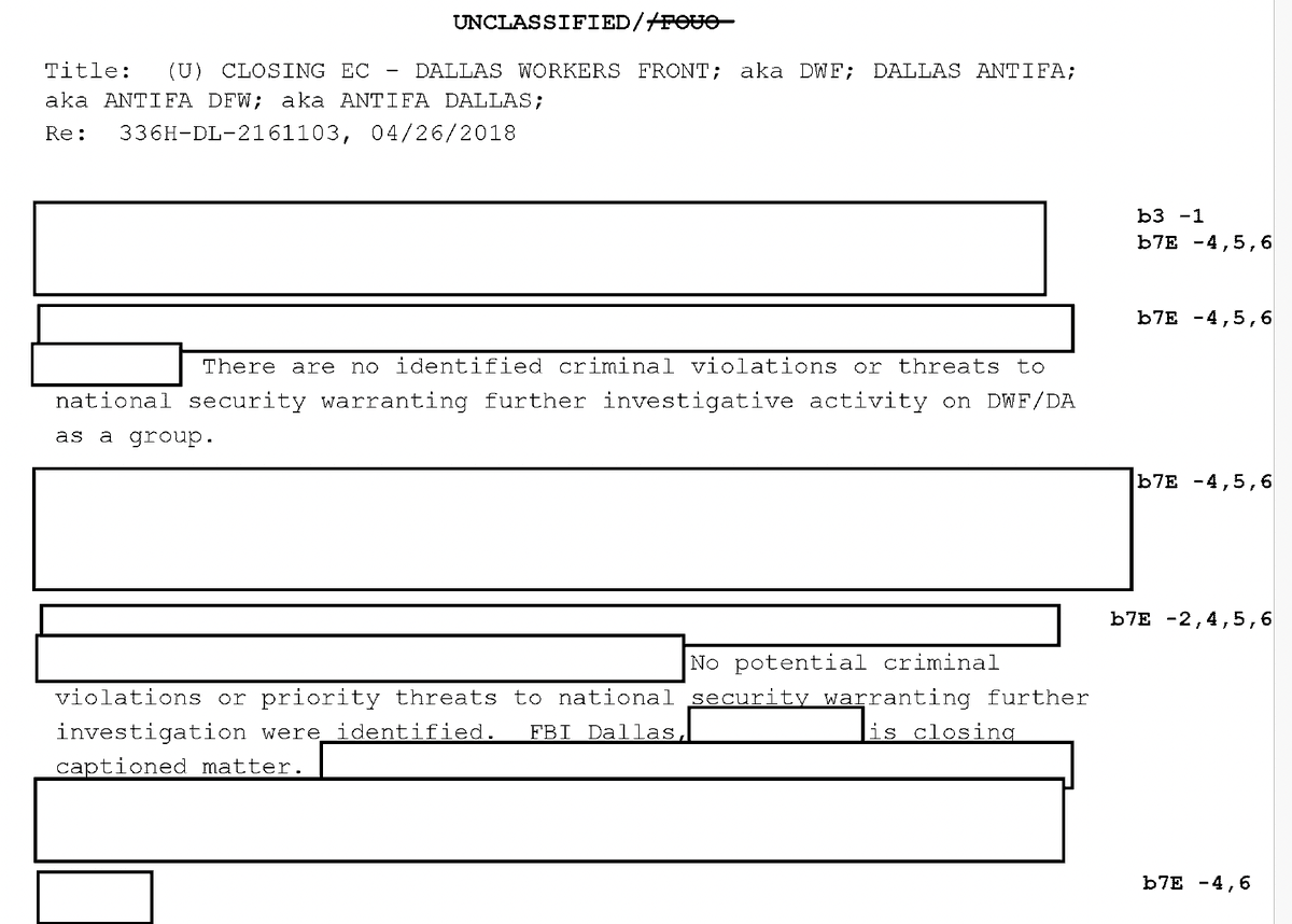 adamfederman's tweet photo. Did the @FBI's  conclusion that “Antifa Dallas FW”--and allegedly related affiliates--posed no threat to national security change between 2018 &amp; 2025? If not, then the basic premise of the govt’s argument in the Prairieland case doesn’t stand up. Read the docs and story here. https://t.co/VDi0OJGPEp