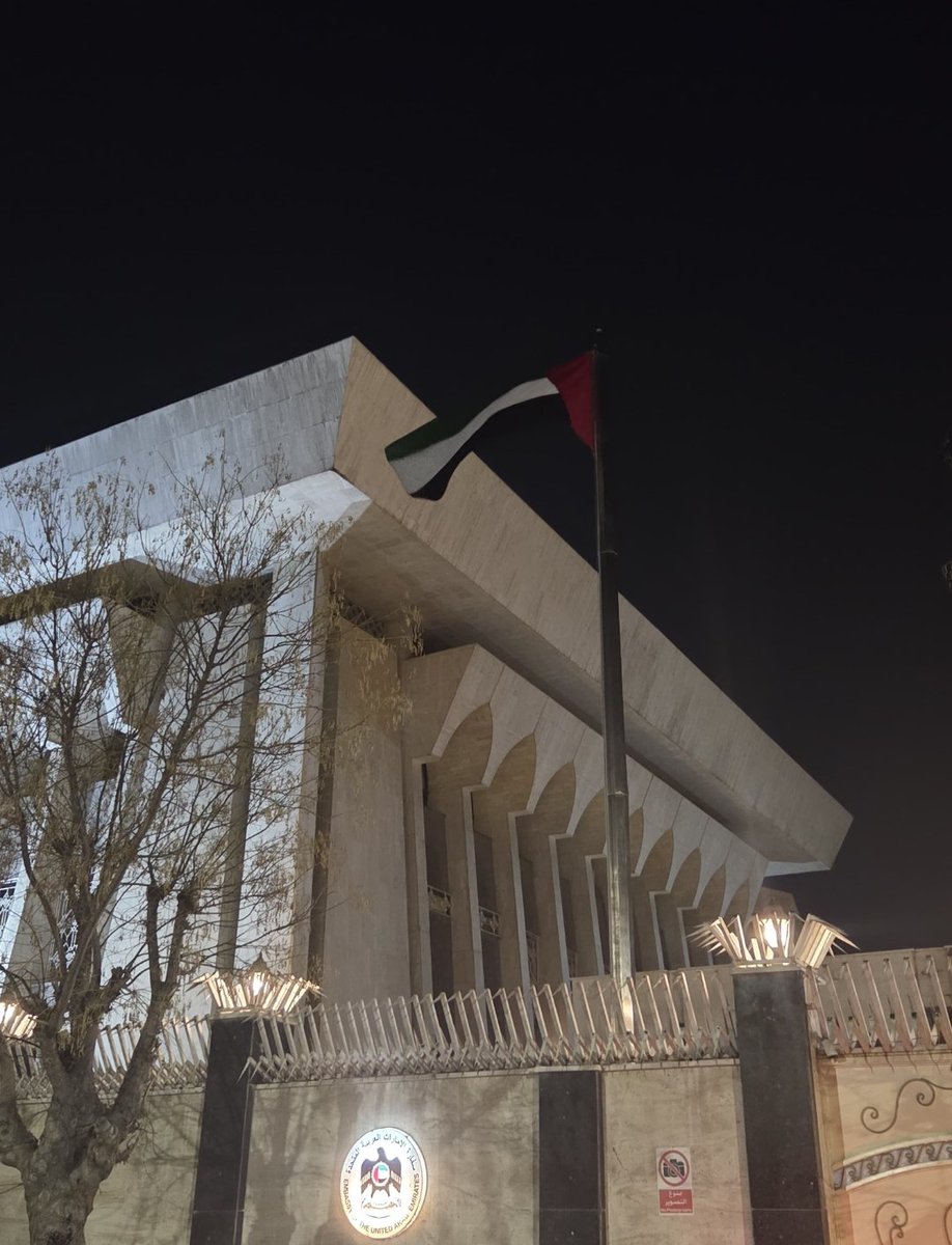 helalitalal's tweet image. Back in Damascus filming near the Emirates Embassy🇦🇪 Grateful for a productive visit with Syrian and Emirati investors. As for the attack on the #UAE Embassy does not reflect our values, nor our people. Syrians were raised on #respect, and deep ties with the UAE and its people.