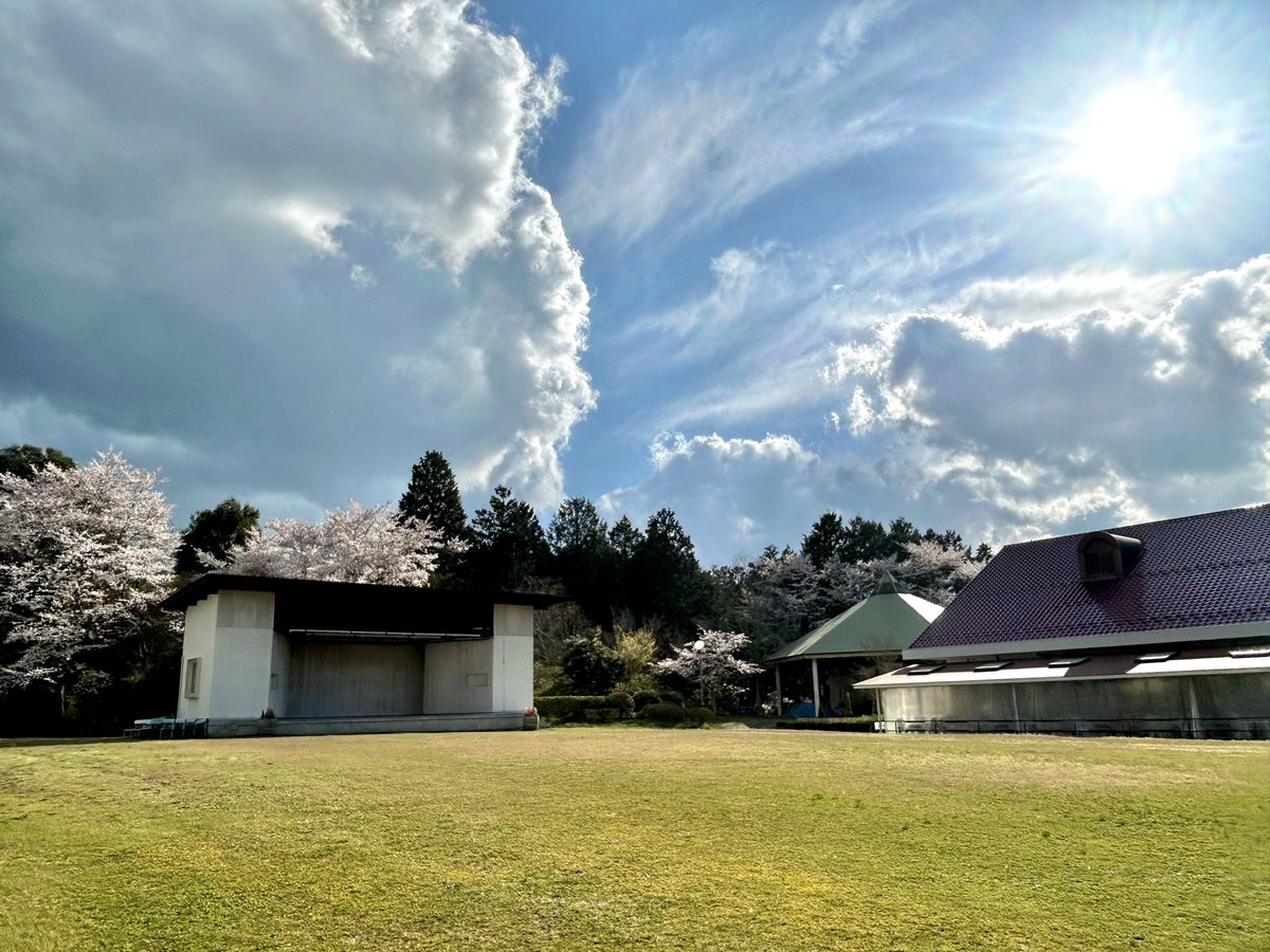 #花とゆめ展
広島会場の #奥田元宗小由女美術館  
のすぐ脇にある桜の木

近くの公園や三次ワイナリーでも
桜が満開🌸

桜が咲く時期に
地球🌏を抱く亜梨子と桜を🌸
同時に愛でることができ
本当に幸せ😆💕

これから初夏まで
花が次々と咲き誇る季節

1番好きな季節に
広島に来てくれてありがとう！！