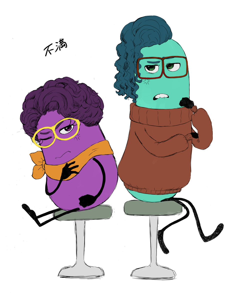 I always end up drawing them with a grumpy face. I feel like it's my bad habit.