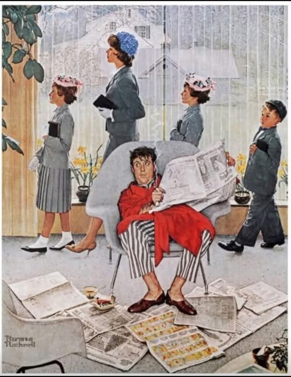 CindySinor's tweet photo. What’s your favorite detail of “Easter Morning” by Norman Rockwell (1959)? https://t.co/ST6d1Gvwpn