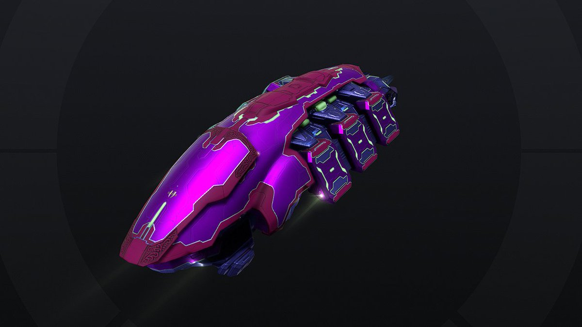Highspeedlimo's tweet photo. This stealth bomber doesn't scream stealth anymore with this random Skinr generated paint job. However it does scream STYLE! @eveonline @JustAbout__ #tweetfleet #justcreators #gaming #pcgaming https://t.co/GKfhduwYAw