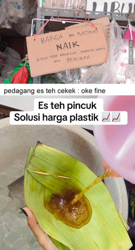 onecak's tweet photo. Alternatif plastik disaat harganya merangkak naik https://t.co/r4rRdTZeqM https://t.co/tsauEHAQ1S