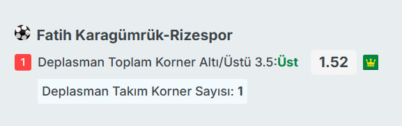 burcidovic's tweet photo. #CANLI | Karagümrük - Ç. Rizespor

Rizespor takım 3.5 korner üst 1.52 

Karagümrük 1-0 önde, Rize'nin ritmi yükseltmesini bekliyorum. 

#Stake8 https://t.co/sGhZxcU1wY