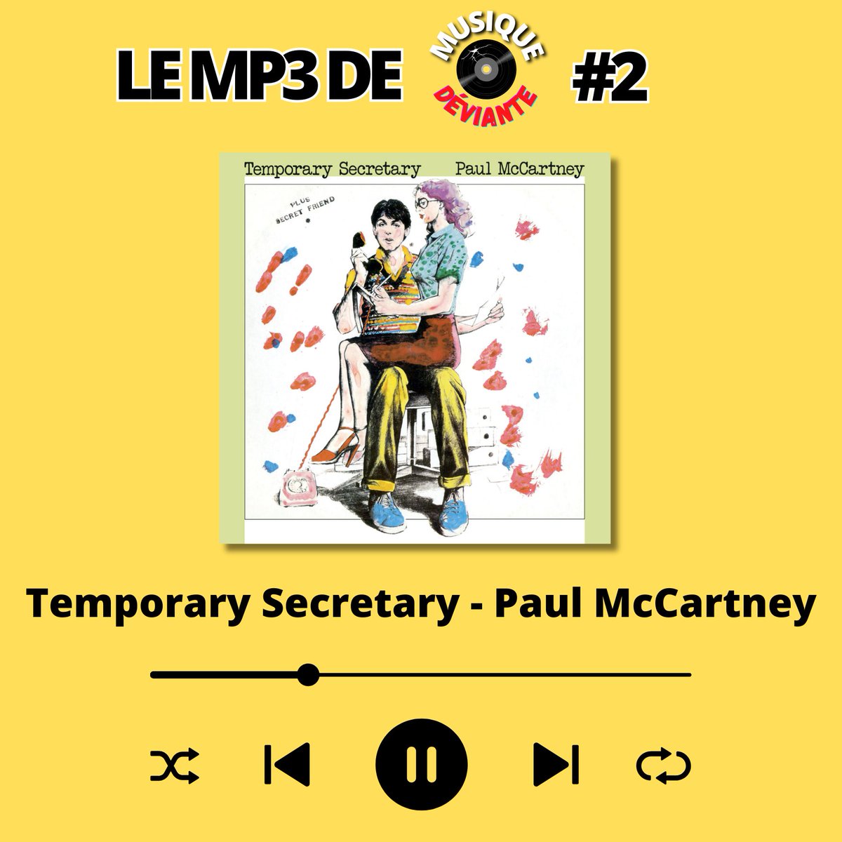 MusiqueDeviante's tweet photo. Votre long weekend est un peu trop long ?
Découvrez le tout nouvel épisode du mp3 de Musique Déviante consacré à une de mes obsessions musicales : Paul McCartney.
Re-découvrez le Beatles avec un morceau assez zinzin !
C'est dispo maintenant ! https://t.co/GaAjr34llI