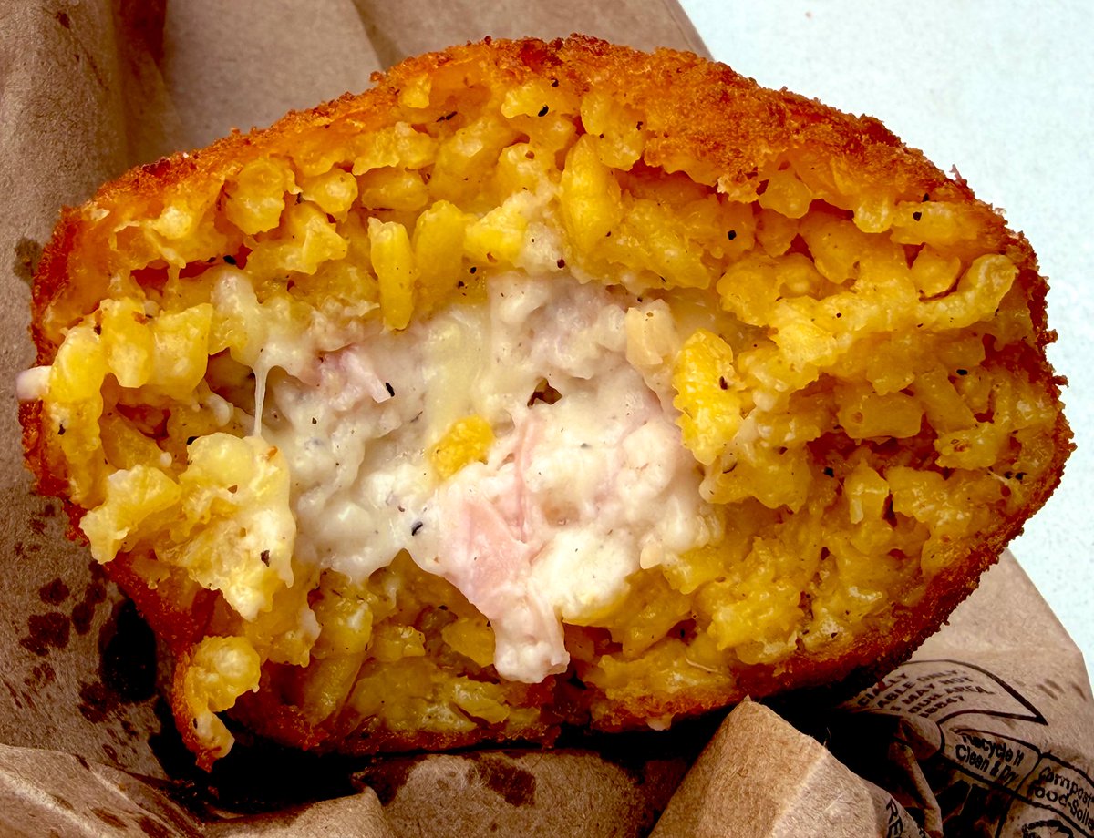 guttergourmet's tweet image. Visit Sicily: Arancina a Burro-rice ball with italian ham, mozzarella, béchamel