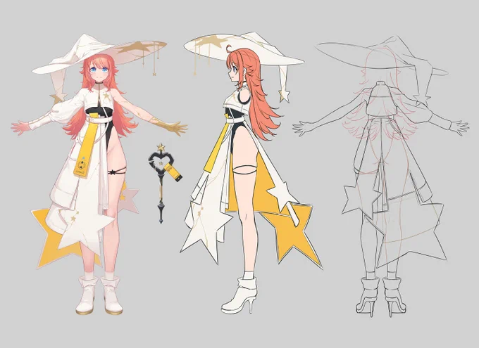 お披露目になりましたー スナックにりの魔女、トォルさん( )の3D新衣装のデザインいたしました インナーはレオタードというよりご本人がお好きな競泳水着です(?) 改めてトォルさん3D化おめでとうございます! #トォル3D