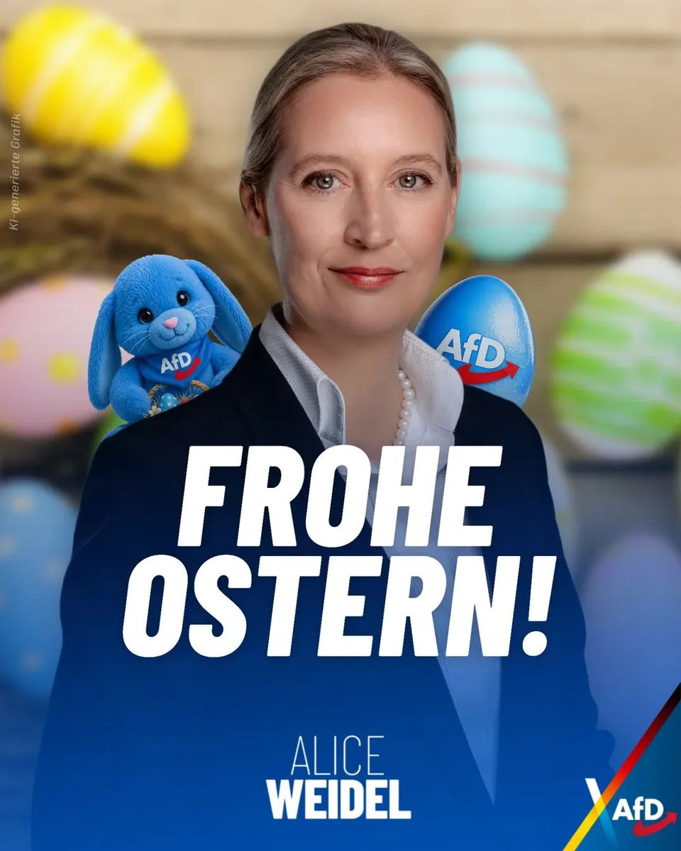 MatWilinski's tweet photo. W różnym stylu, sięgając po różne symbole, niemieckie partie życzą " Frohe Ostern". https://t.co/B2LarsHcNQ