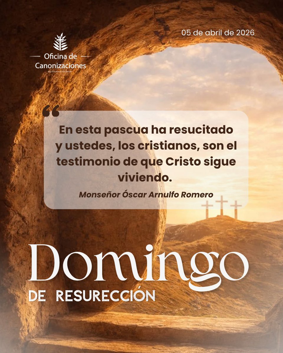 SOscarRomero's tweet photo. Cristo vive! 🙌
La esperanza ha vencido.
#Resurrección #SanOscarRomero #SemanaSanta https://t.co/Z4oGhZVBO8