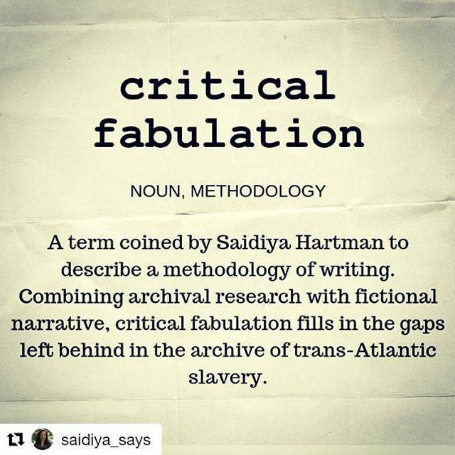 BlkHistStudies's tweet photo. Coined by scholar Saidiya Hartman, ‘critical fabulation’ is a powerful tool for artists, historians, and thinkers—a way to reimagine and creatively fill the silences and gaps in history.
#CriticalFabulation #SaidiyaHartman #Archiving https://t.co/JFKYdByxrP