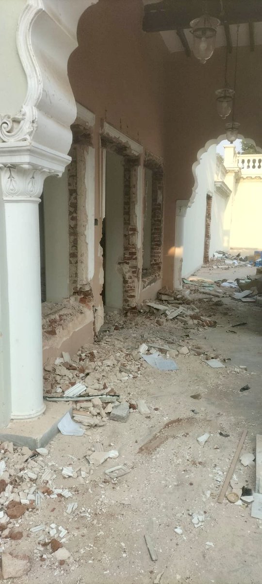 A systematic demolition is taking place of the 145 years old heritage palace known as #ChiranFortClub at a very fast pace. Its owner Prem Sagar Rao an MLA from Mancherial Constituency of Telangana is demolishing the protected Grade II palace for a construction company office.