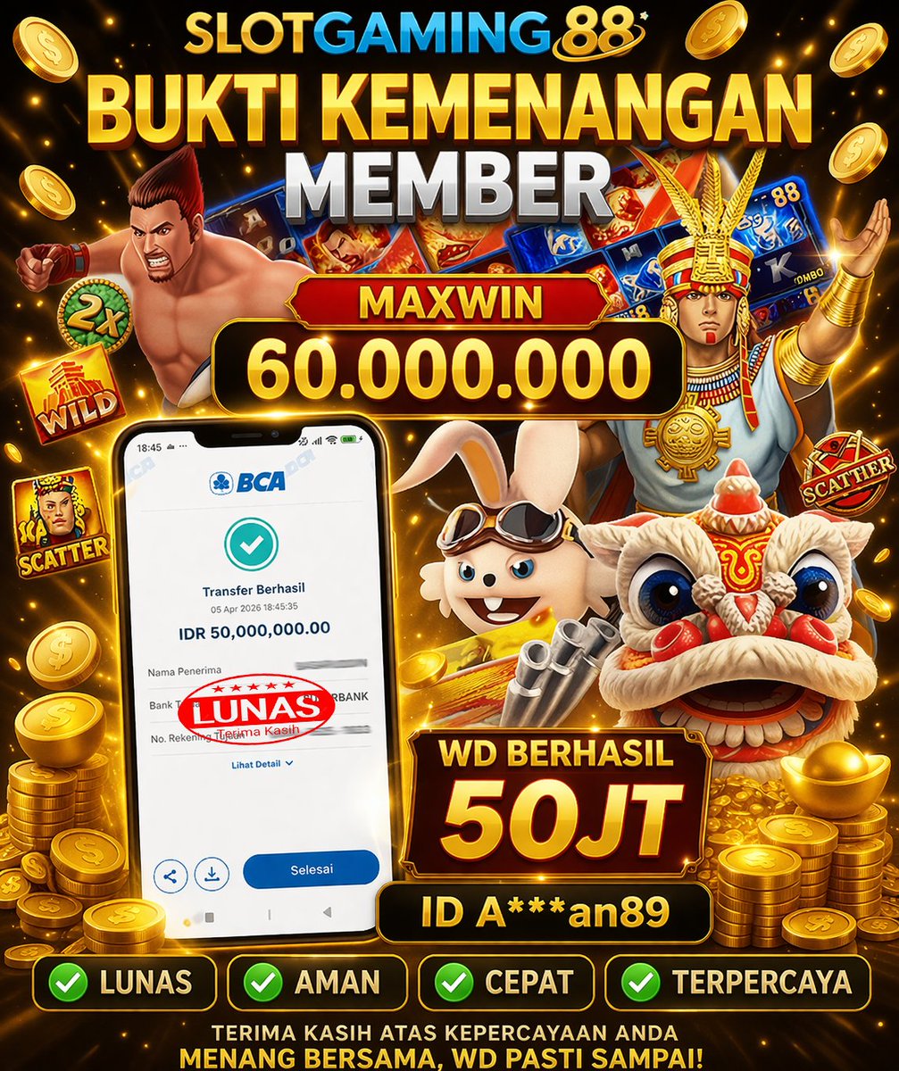 angin28158's tweet photo. Bukti Kemenangan Member Slotgaming88

╭LINK DAFTAR SLOTGAMING88  
╰➠ https://t.co/t4g5GBYFsd
╰➠ https://t.co/urvuvOj19p
╰➠ https://t.co/zPVFJINPr4
╰➠ https://t.co/xMmPu0yQfo

#slotgaming88 #SlotGacor2026 #akunVIP https://t.co/sfleVHxouB
