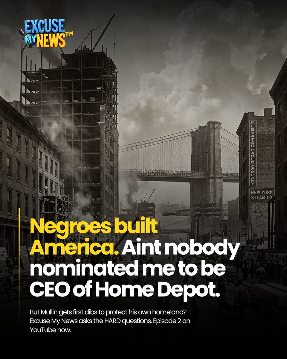 excusemynews1's tweet image. Negroes built America. Aint nobody nominated me to be CEO of Home Depot. But Mullin gets first dibs to protect his own homeland? Excuse My News asks the HARD questions. Episode 2 on YouTube now.

#ExcuseMyNews #MarkwayneMullin #Cherokee #DHSChief #Satire #PoliticalComedy #Trump