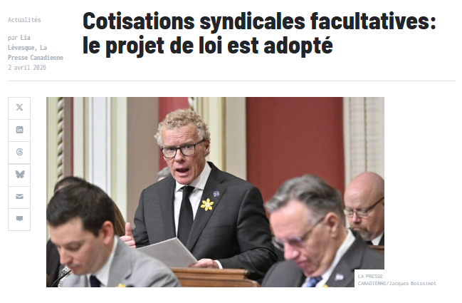 Permettre des cotisations syndicales facultatives pour des activités politiques ou idéologiques est un pas dans la bonne direction. Les travailleurs ne devraient pas être forcés de financer des causes qu’ils ne partagent pas. Plus de transparence et de choix, c’est plus de