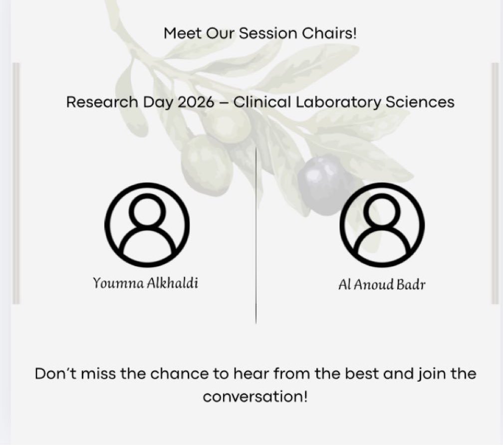la_research9's tweet photo. 🎤 Meet Our Session Chairs!
Get ready for an exciting Research Day 2026 in Clinical Laboratory Sciences – Aljouf Region, https://t.co/XzB7OMTeCU