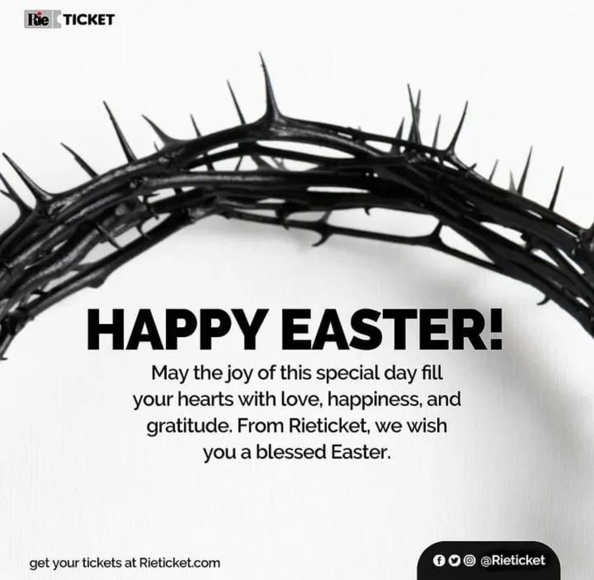 A season of hope, renewal, and gratitude.
Happy Easter from all of us at Rieticket