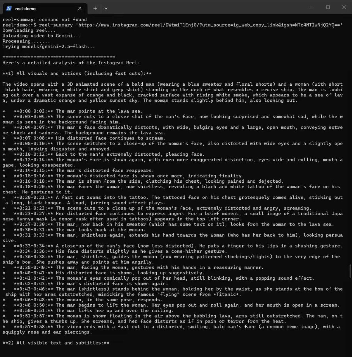 lisum292's tweet photo. I built a tool that let your openclaw watches Instagram Reels and explain the content for you in your language. https://t.co/ehmmqm51gh