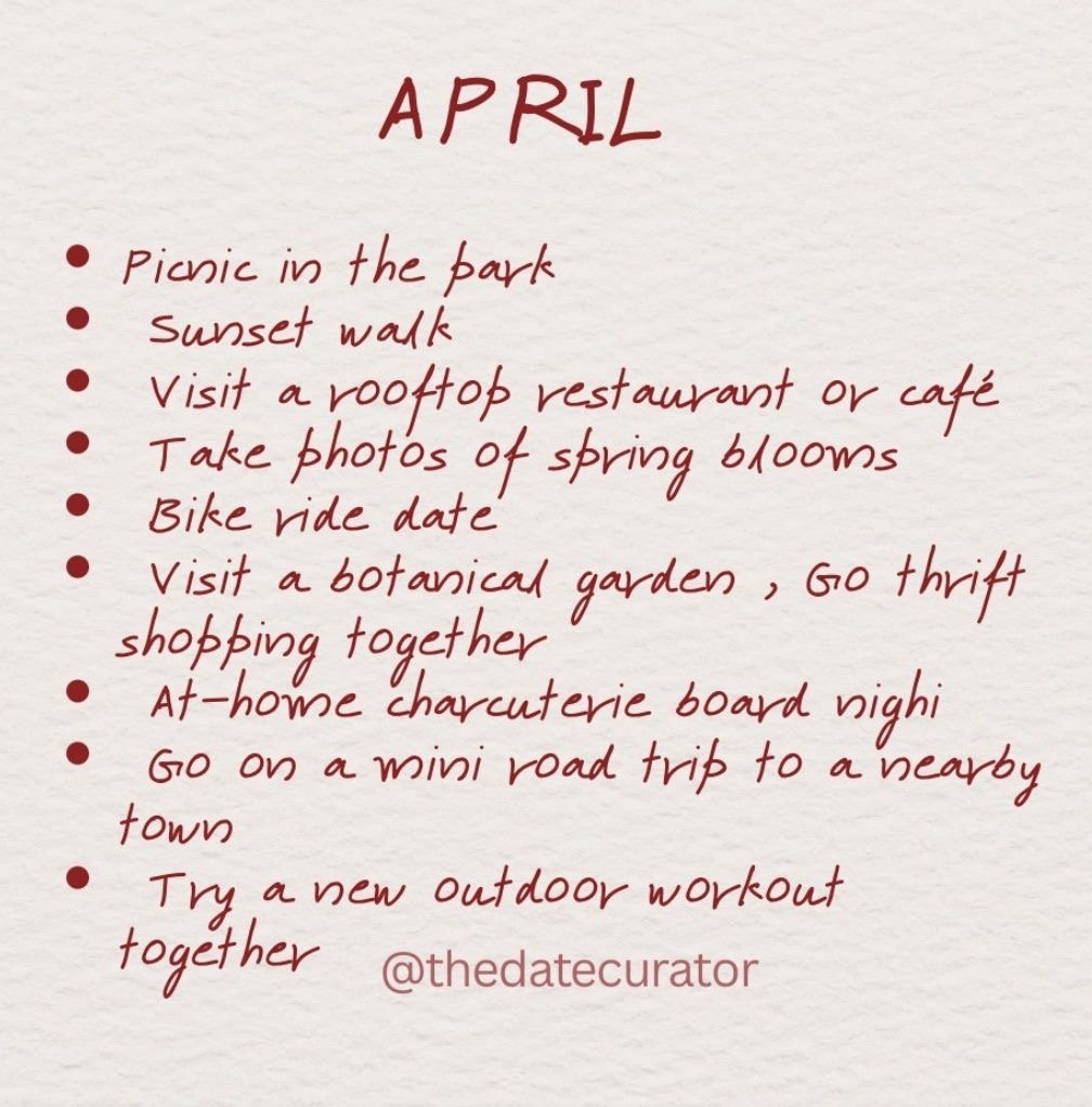 april date ideas 🌸