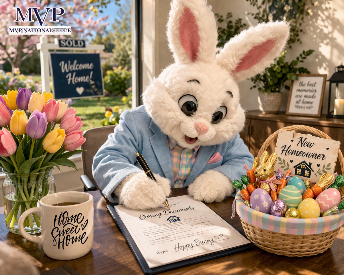 MVPTitle's tweet photo. Happy Easter! 🌸🐰

Spring is all about fresh starts, new beginnings, and celebrating what matters most—and we’re honored to be part of one of life’s biggest milestones: closing on your home!

From our team to yours, we wish you a joyful, relaxing Easter filled with happiness! 💛 https://t.co/UvcVaJXdN0