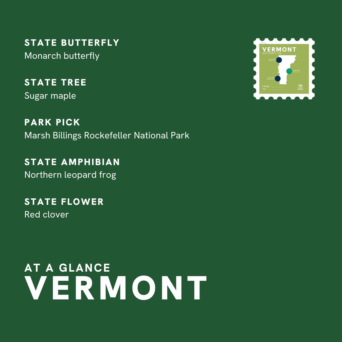 NWF's tweet image. #Vermont, the Green Mountain state 😋

State amphibian: Northern leopard frog 🐸
State flower: Red clover 🌺

Check out our Vermont affiliate at vnrc.org

YOU have a NWF affiliate near you🔗 ow.ly/HEH050Wh6te

🐸| Jessica Bolser
🌺| USDA