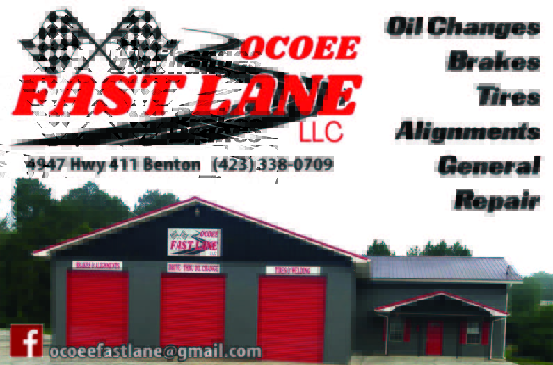 Ocoee Fast Lane offers a drive-thru full-service oil change, alignments, tires, AC, and most other auto repairs. Family-owned and operated. Support small business: Go by &amp; mention ad #ChapmanMediaTN
*Screen-shot this ad*
#ClevelandTN  #OcoeeTN #BentonPike #CharlestonTN #CalhounTN