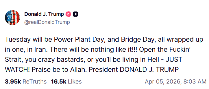 RoguePOTUSStaff's tweet photo. Threatening war crimes in the name of Allah is the kind of thing we would usually bomb Iran's nuclear program for. 

Enough of this insanity. The man is having a mental health crisis. It's time for both the Cabinet and Congress to act. https://t.co/EwiD4G6n4E