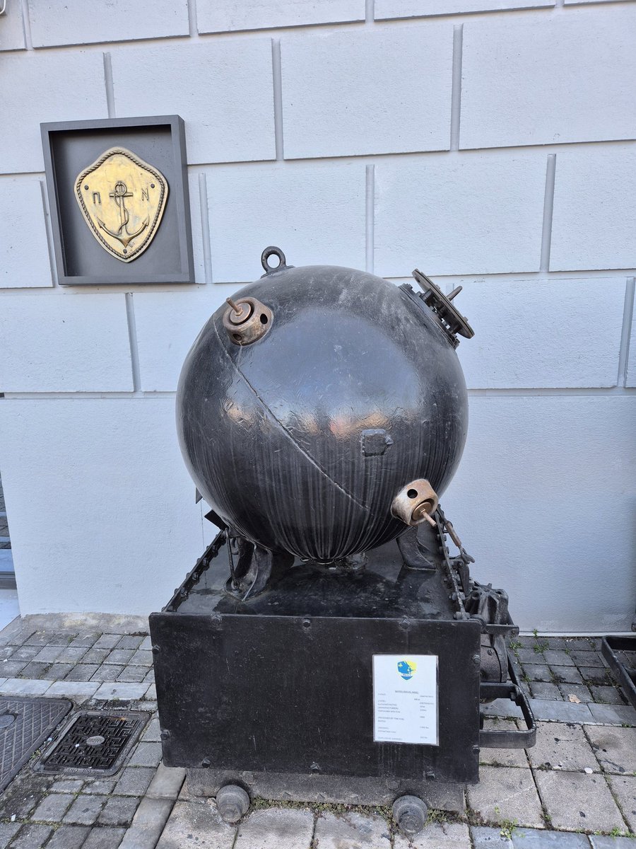 abzpaul's tweet photo. The things you see in the streets! A Naval Mine. A Torpedo.... #Patras #Greece https://t.co/eZWXke7Ksy