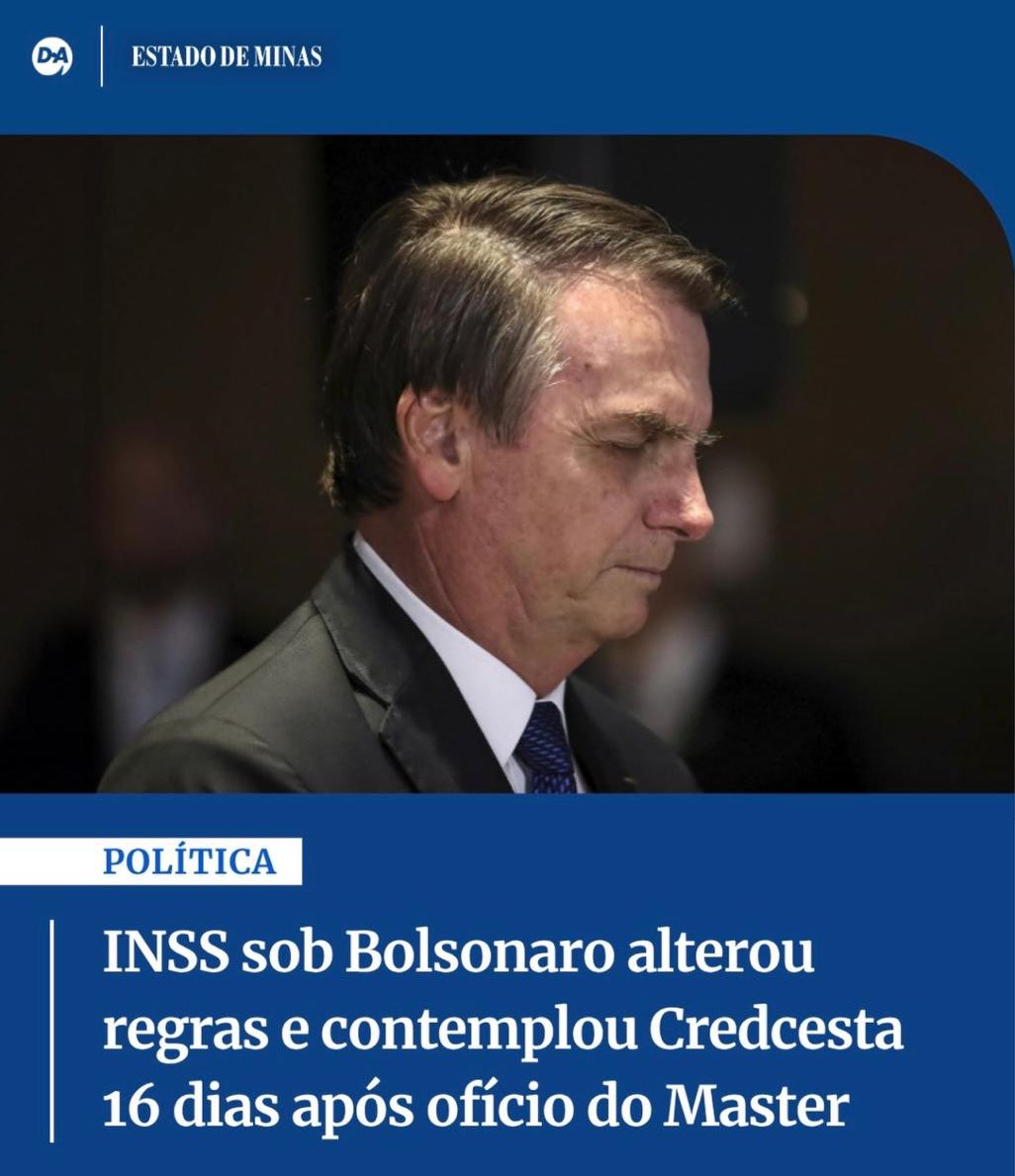 As mudanças no crédito consignado que permitiram aos bancos, como o Master, roubarem dos aposentados foram feitas por Bolsonaro. A verdade está no relatório da maioria da CPMI do INSS.

É o caso do Credcesta, presente em 24 estados, incluindo Minas. Afinal, Zema não perde tempo