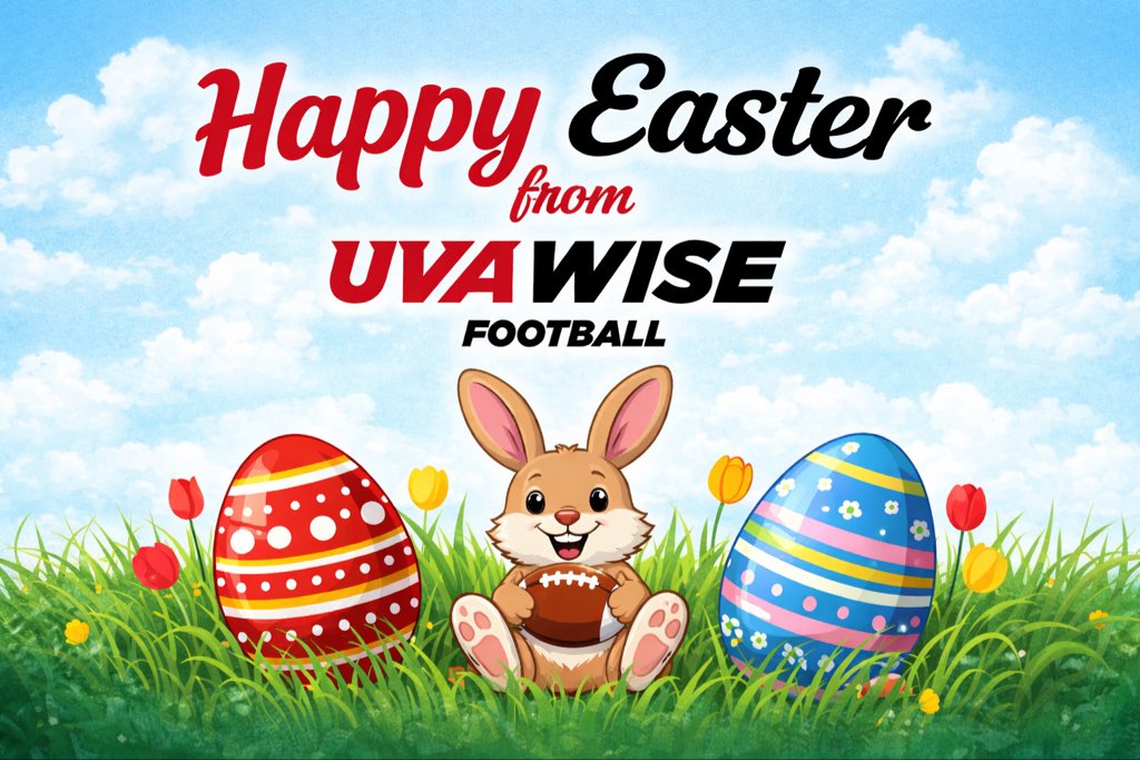 UVAWiseCavsFB's tweet image. 🐰🏈 Happy Easter from UVA Wise Football! Wishing everyone a day full of blessings, family, and a little football too! #PEWAV #FFF #HTR