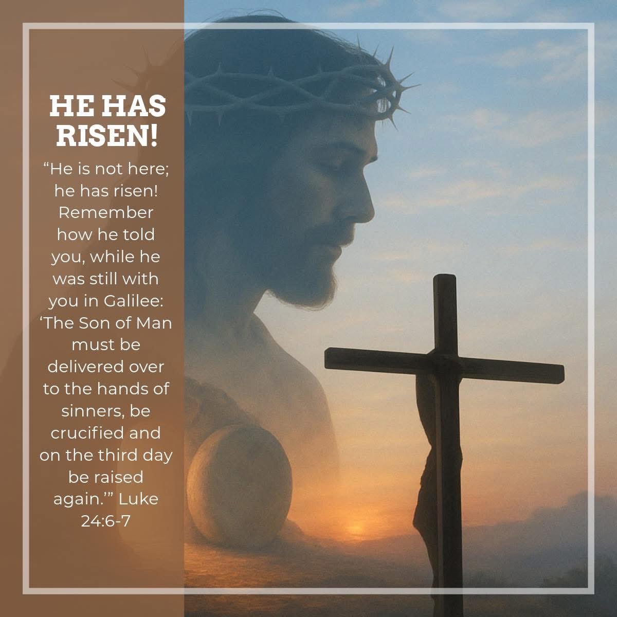 adventist's tweet photo. “He is not here; he has risen! Remember how he told you, while he was still with you in Galilee: ‘The Son of Man must be delivered over to the hands of sinners, be crucified and on the third day be raised again.’” - Luke 24:6-7 https://t.co/San7PrXL89