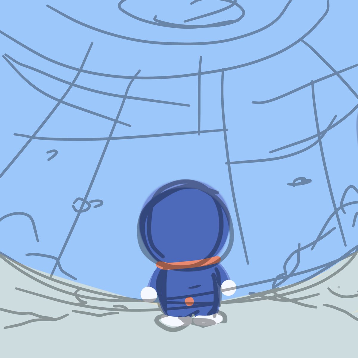 bobbobroom's tweet photo. 映画にちなんでラフ描いたけど、海の作画コストが高くてしばらく終わらなそう https://t.co/2BpTgN2HDE