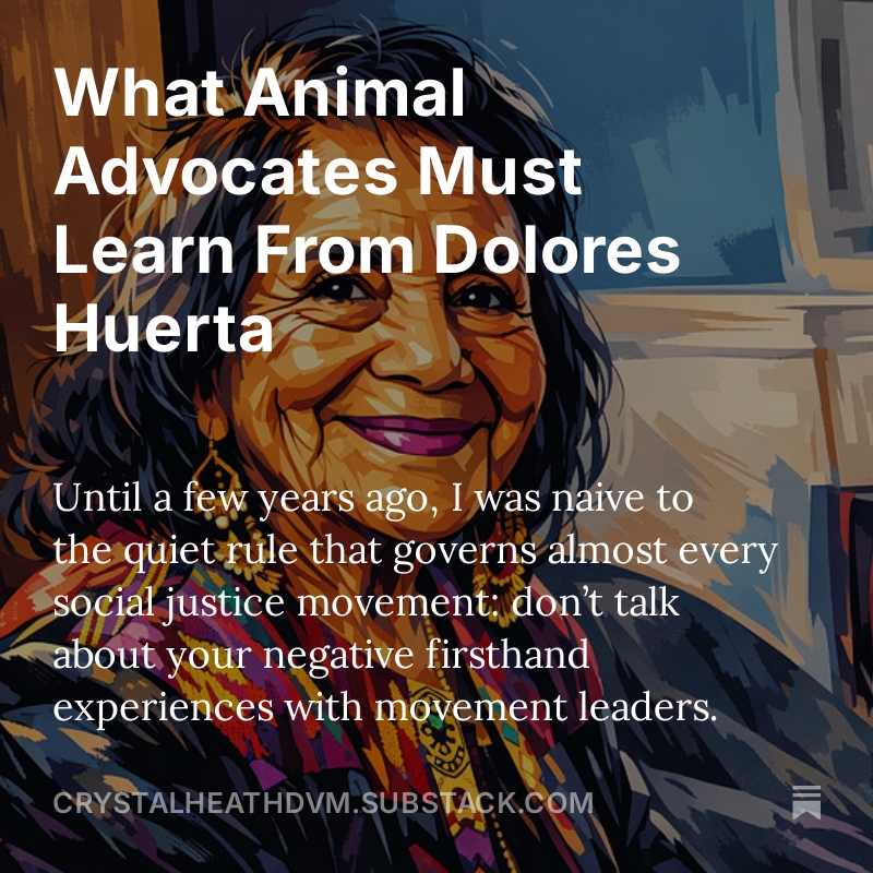 drcrystalheath's tweet image. Every animal advocate must educate themselves about the dynamics within social justice movements that enable injustice within our organizations. 

This is something I wish I had understood before getting involved. 

Have you experienced these dynamics? 🧵

#animalrights #vegan