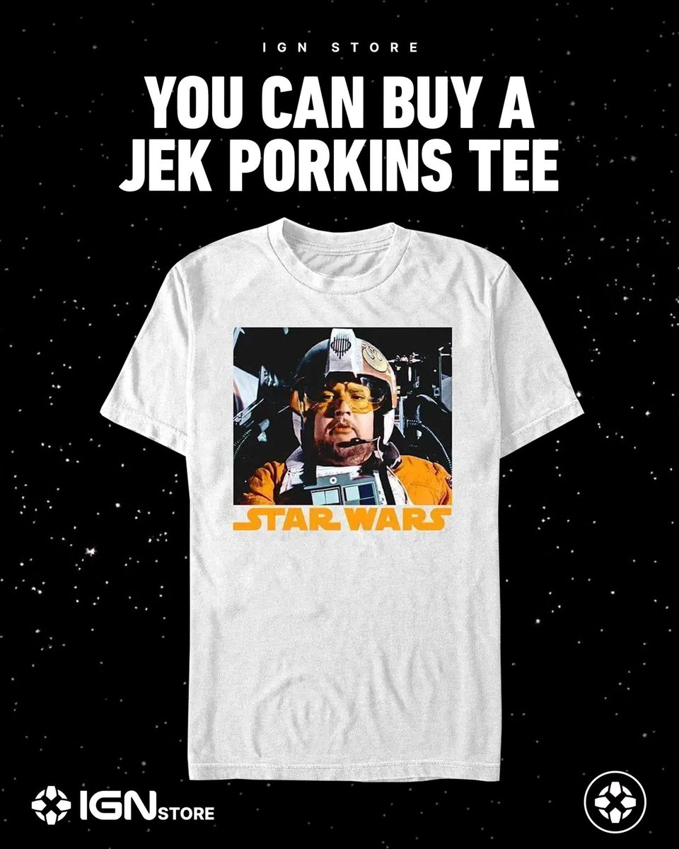 IGN's tweet photo. Cover me, Porkins! 

He may not have been in Star Wars much, but he left a lasting legacy.

Shop the Jek Porkins tee on the @IGNStore: https://t.co/yilXQVIgMX https://t.co/1OkpRpHaJR