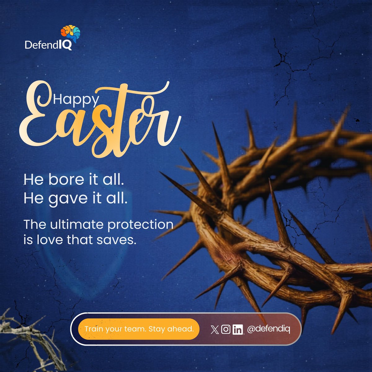 DefendIq's tweet photo. He is risen! 

The stone was rolled away for us, and through Him, we rose into new life on the third day.

Happy Easter from DefendIQ.

#DefendIQ https://t.co/KCwmFlSpRa