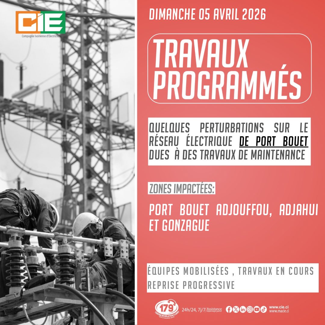 CIEofficiel's tweet photo. #TravauxReseaux
#Abidjan 
#Anyama 
#PortBouet https://t.co/Fjb8IKRGT1