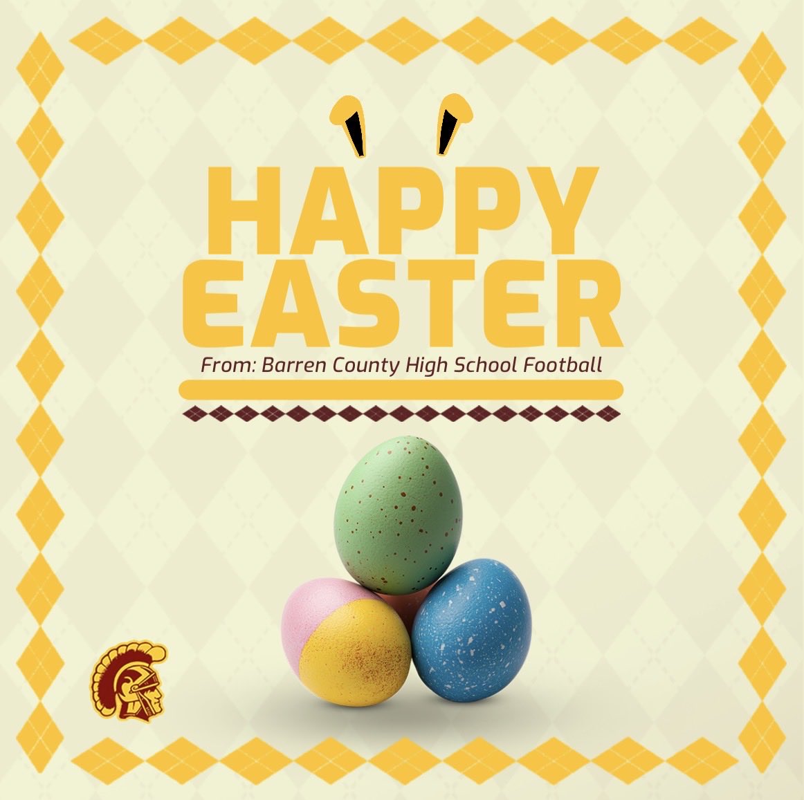 BCHSTrojanFB's tweet photo. HE IS RISEN!! 

Matthew 28:6: 

“He is not here; He has risen, just as He said. Come and see the place where He lay.”

Happy Easter from your BCHS Football Family!! https://t.co/FNUU53NuRR