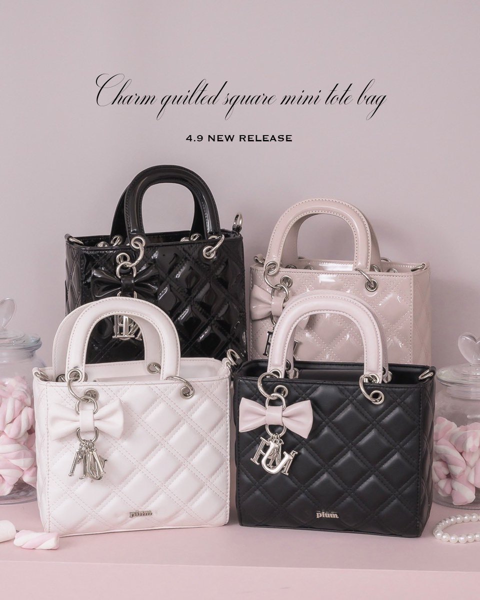 pium Spring Collection🎀／ ♡チャーム付きキルティングスクエア