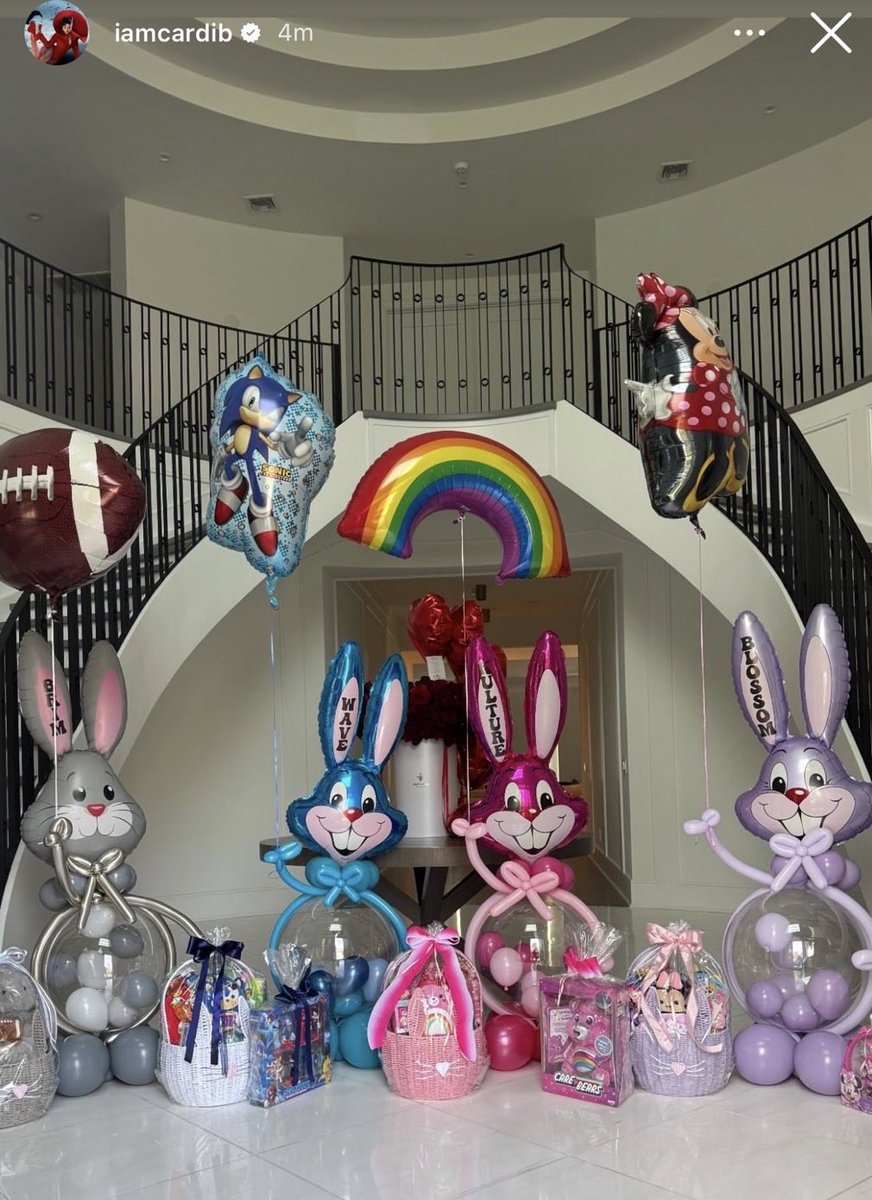 #CardiB displays her babies’ #Easter baskets!