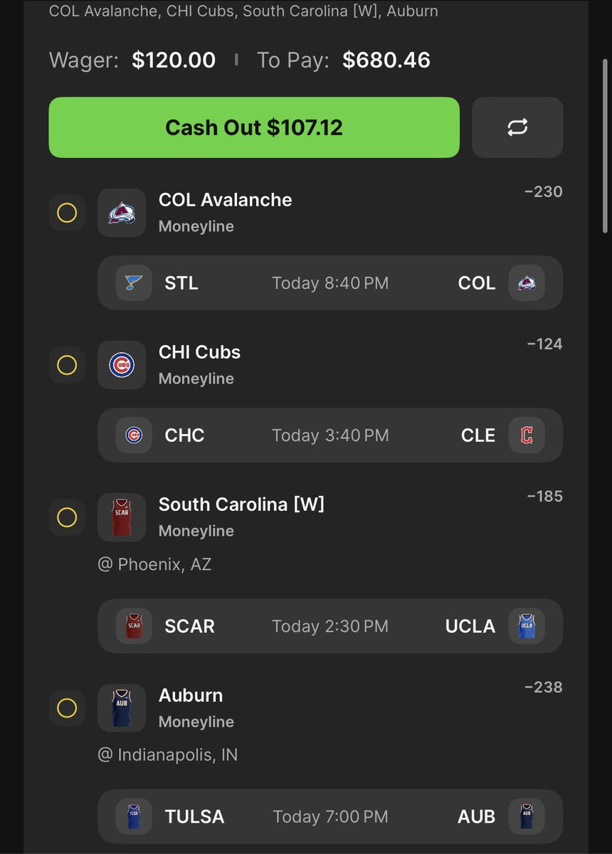 GoldenGambl3's tweet photo. My lock parlay for the day 

South Carolina makes me nervous 

Auburn by 15 https://t.co/nMfuWUkI1M
