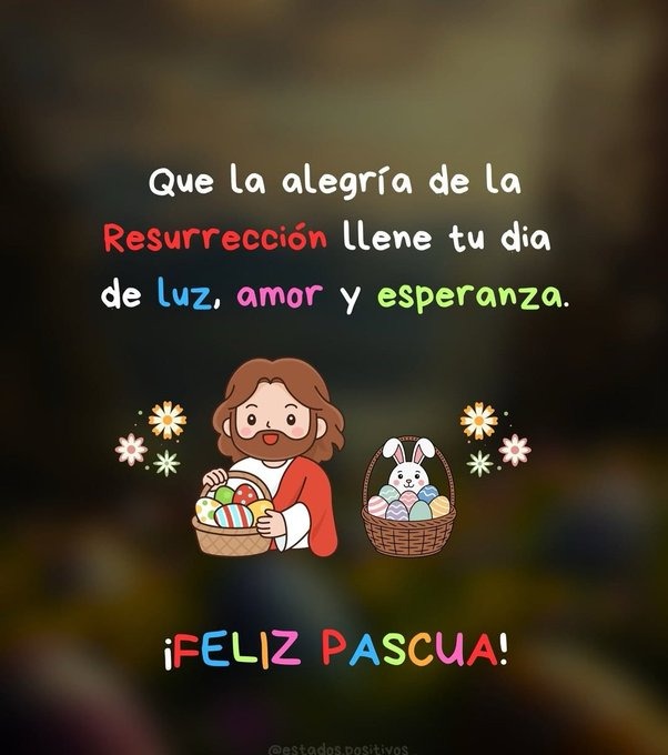 RubenRoca7's tweet photo. *¡Feliz domingo de Resurrección gente Linda!*

¡Que la Alegría de la Resurrección del Hijo de Dios nos llene de Contento y Amor nuestro Espíritu! https://t.co/Iy9k7eUU2v
