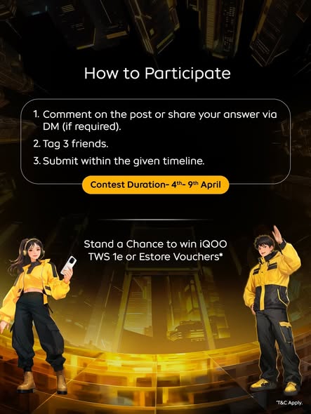 ViralCheckIn's tweet photo. Win iQOO TWS 1e or Estore vouchers https://t.co/Qf16nYaCgh  

#contestalert #giveaway #free #freesamples #giveawayalert #GiveawayIndia #iQOO  #Estore 
#1 #Contest, #Deals and #Freebies site #fforfree https://t.co/vWaS3PY0kU