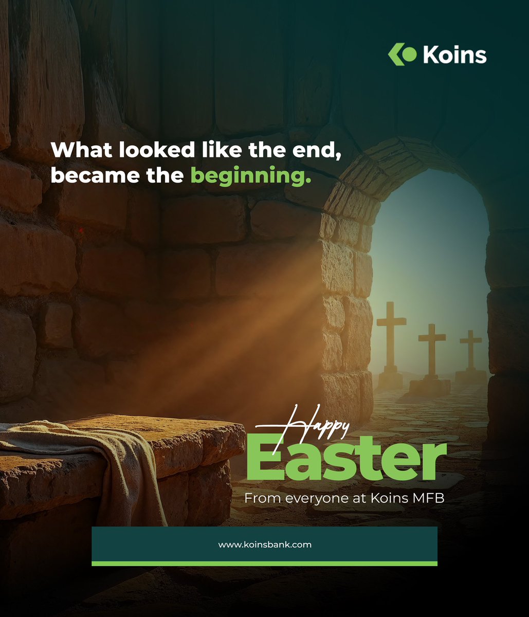 Happy Easter from all of us at Koins Bank! 
May this season of renewal bring you peace, joy, and fresh financial beginnings.

#happyeaster #koinsmfb #festive