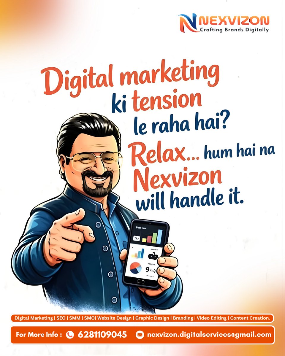 NexVizon's tweet photo. Sales nahi aa rahe? 
Marketing strong karo 
Leads chahiye? Growth chahiye? 
Hum hai na 😉
DM “GROWTH” 🔥
#DigitalMarketing #BusinessGrowth #LeadGeneration #MarketingStrategy #StartupIndia #EntrepreneurLife #GrowYourBusiness https://t.co/T6pxiXbpnI